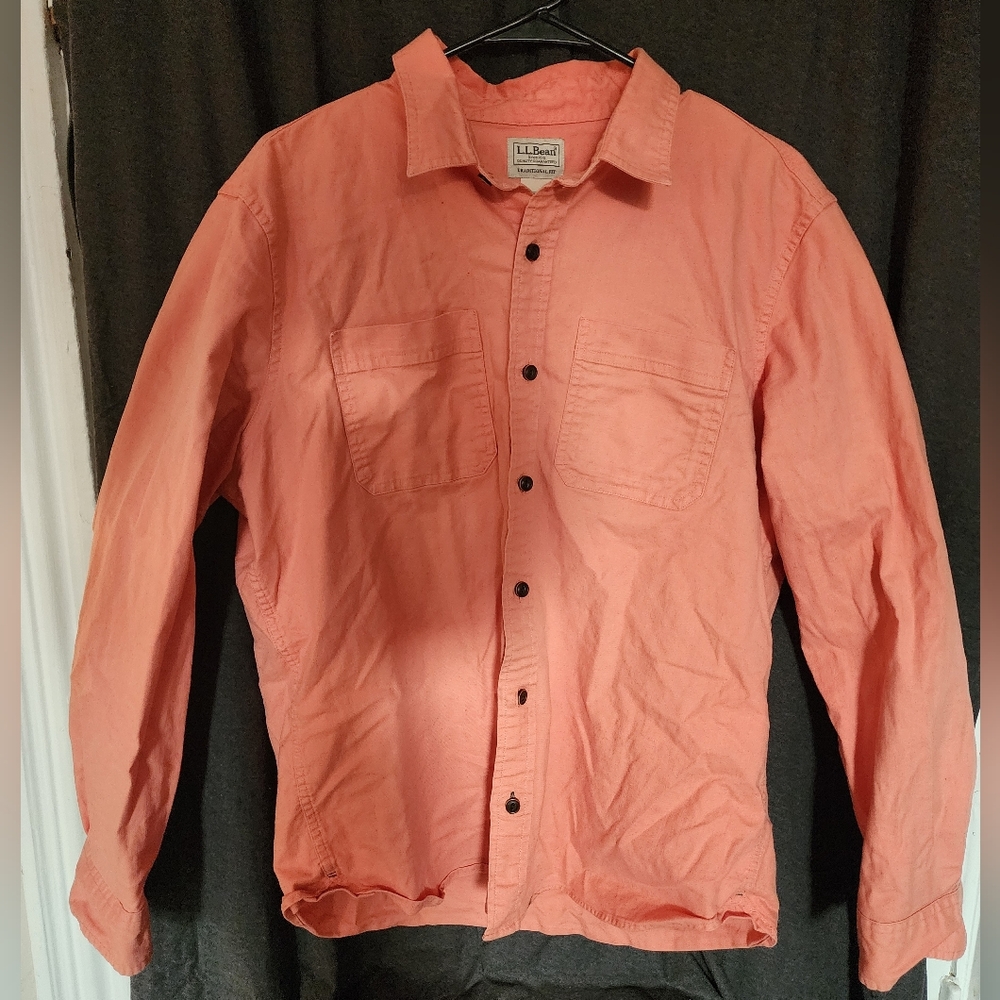L.L. Bean Peach/Pink Lightweight Shirt Jacket